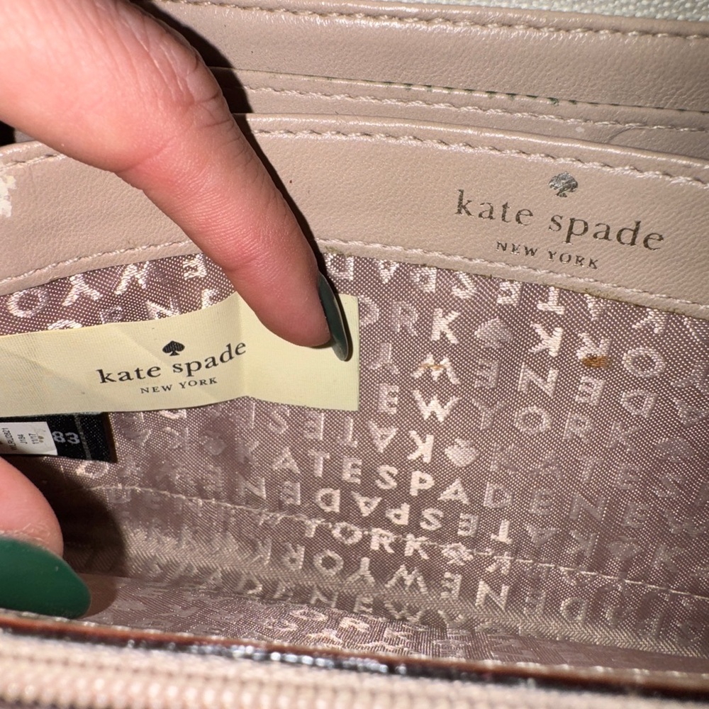 kate spade Two-Tone Cream and Beige Zip Wallet - Picture 3 of 9